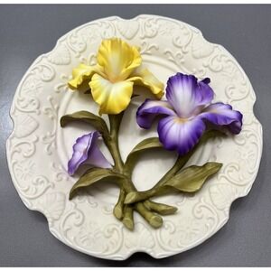 Bradford Exchange Iris Plate Precious Petals Salvatore Sarno Cottagecore Spring